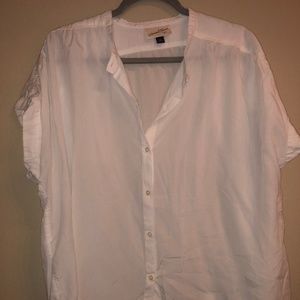 Loose Fitted White Button Down